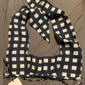 jacquemus check navy le haut limao